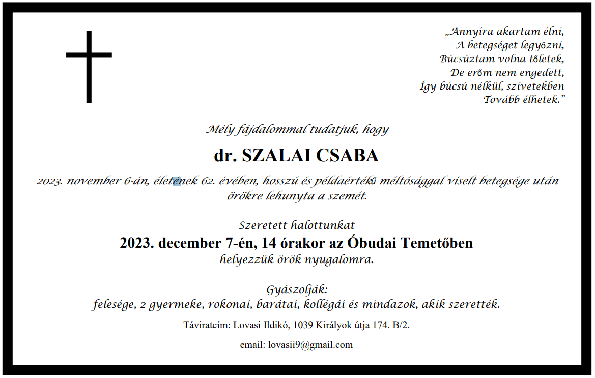 Dr. Szalai Csaba memory card